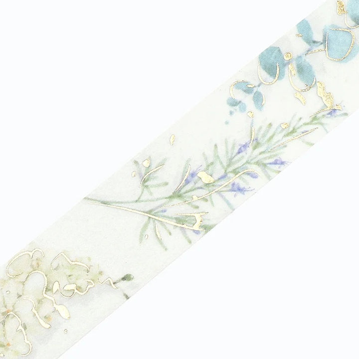 BGM Foil Stamping Masking Tape: Life in Natural/Green — BGM washi tape — decorative Japanese paper tape for journaling and craft, at Cityluxe Singapore