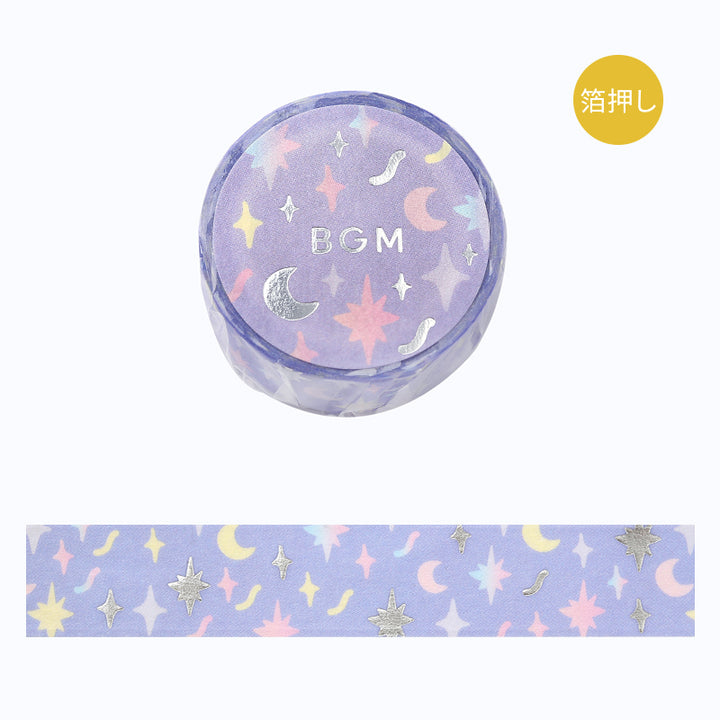 BGM Foil Stamping Masking Tape in Shining — BGM washi tape — decorative Japanese paper tape for journaling and craft, at Cityluxe Singapore