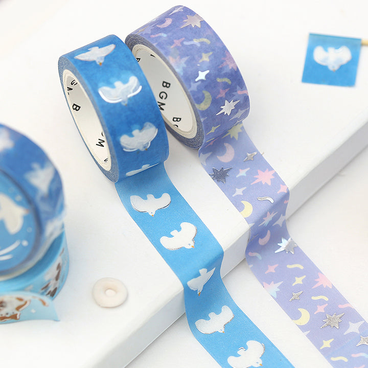 BGM Foil Stamping Masking Tape in Shining — BGM washi tape — decorative Japanese paper tape for journaling and craft, at Cityluxe Singapore