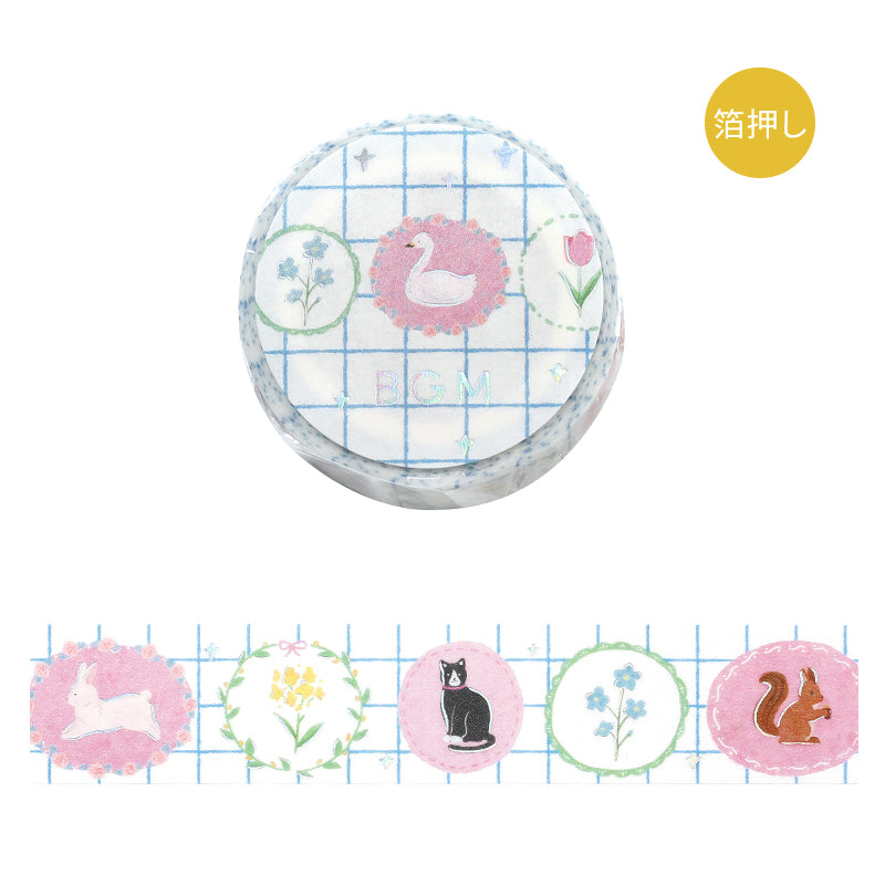 BGM Foil Stamping Masking Tape in Brooch — BGM washi tape — decorative Japanese paper tape for journaling and craft, at Cityluxe Singapore