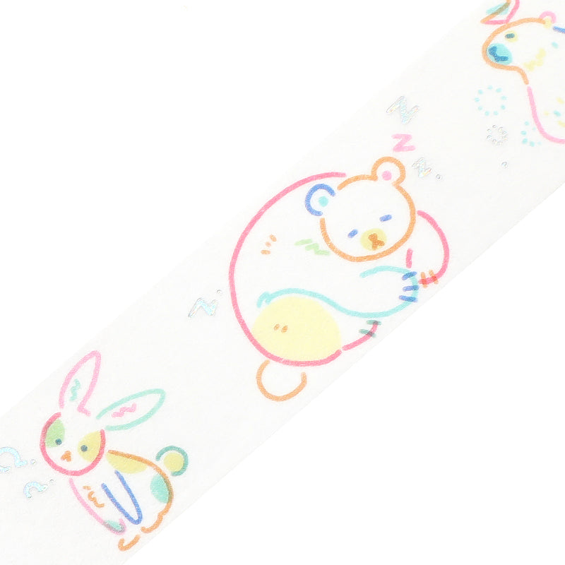 BGM Foil Stamping Masking Tape in Color Zoo — BGM washi tape — decorative Japanese paper tape for journaling and craft, at Cityluxe Singapore