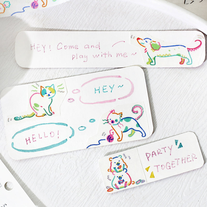 BGM Foil Stamping Masking Tape in Color Zoo — BGM washi tape — decorative Japanese paper tape for journaling and craft, at Cityluxe Singapore
