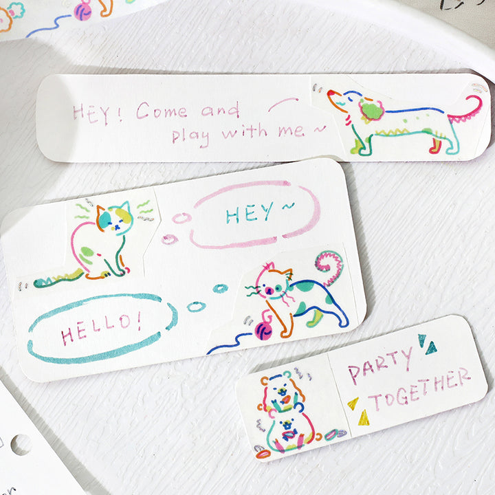 BGM Foil Stamping Masking Tape in Color Zoo — BGM washi tape — decorative Japanese paper tape for journaling and craft, at Cityluxe Singapore