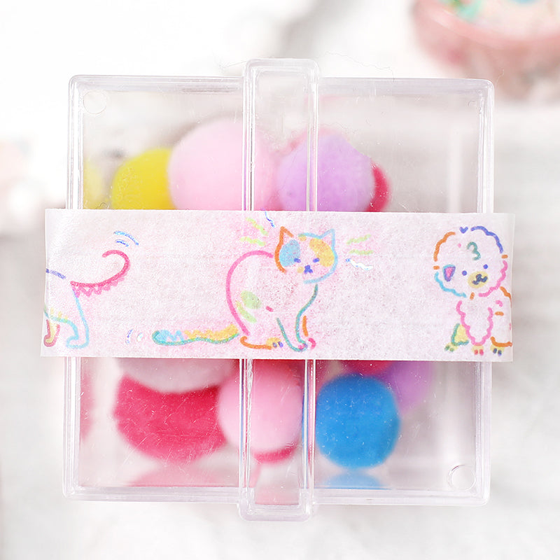 BGM Foil Stamping Masking Tape in Color Zoo — BGM washi tape — decorative Japanese paper tape for journaling and craft, at Cityluxe Singapore