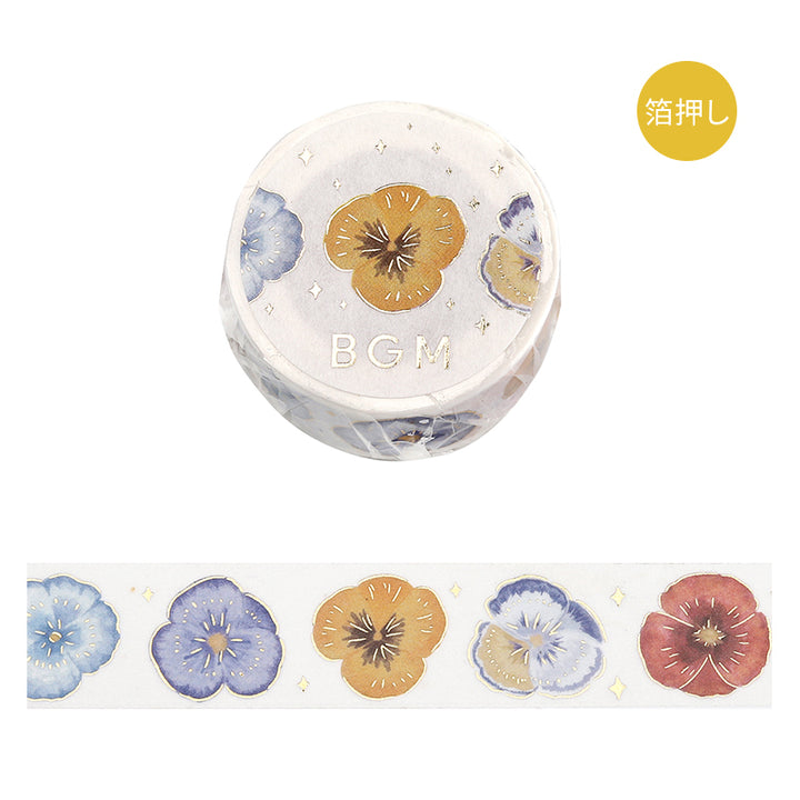 BGM Foil Stamping Masking Tape: Life in Pansy Bookmark — BGM masking tape — decorative paper tape for journaling and scrapbooking, at Cityluxe Singapore
