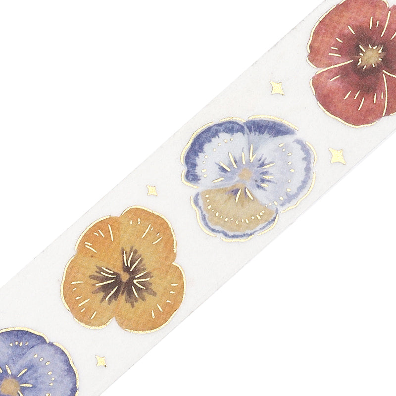 BGM Foil Stamping Masking Tape: Life in Pansy Bookmark — BGM masking tape — decorative paper tape for journaling and scrapbooking, at Cityluxe Singapore