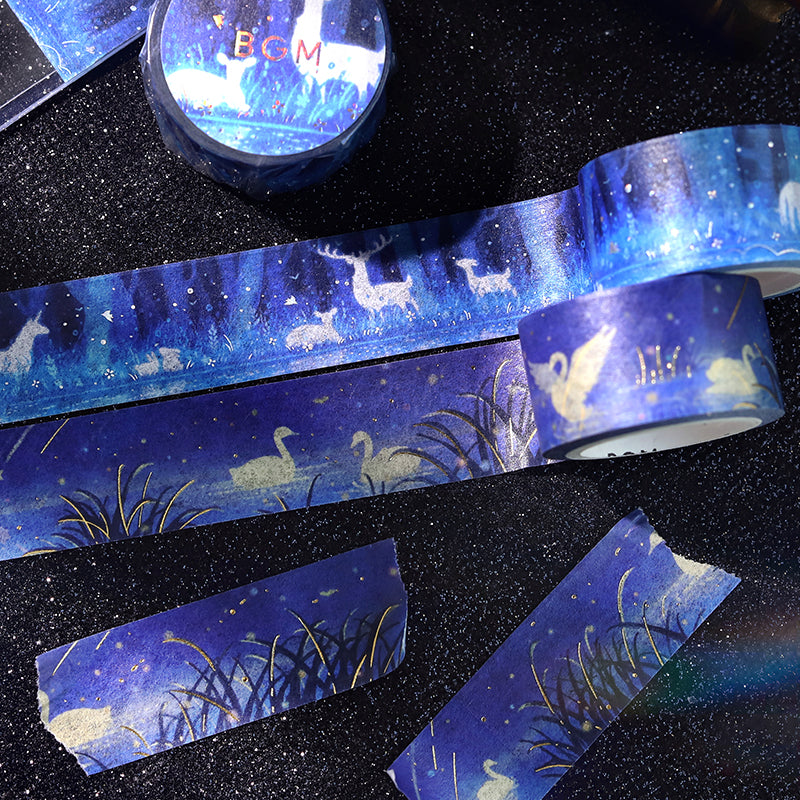 BGM Foil Stamping Masking Tape: Life in Sleeping Forest — BGM masking tape — decorative paper tape for journaling and scrapbooking, at Cityluxe Singapore