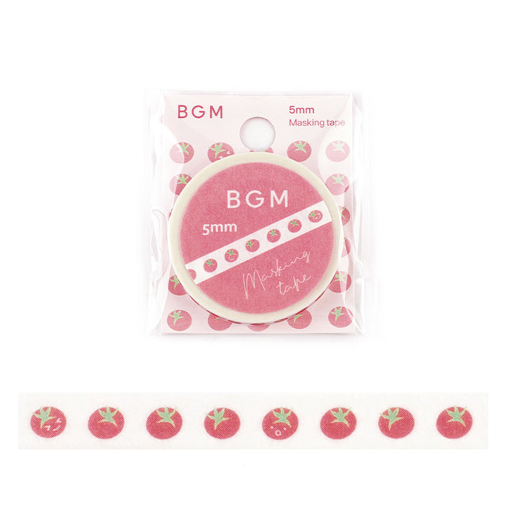 BGM Foil Stamping Masking Tape: Life in Tomato Time — BGM washi tape — decorative Japanese paper tape for journaling and craft, at Cityluxe Singapore