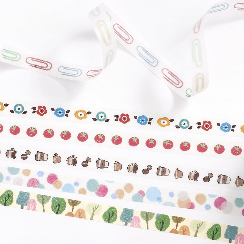 BGM Foil Stamping Masking Tape: Life in Tomato Time — BGM washi tape — decorative Japanese paper tape for journaling and craft, at Cityluxe Singapore