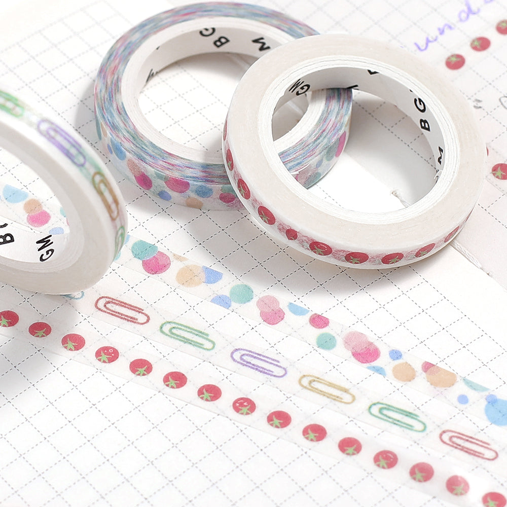 BGM Foil Stamping Masking Tape: Life in Colorful Polka Dots — BGM washi tape — decorative Japanese paper tape for journaling and craft, at Cityluxe Singapore
