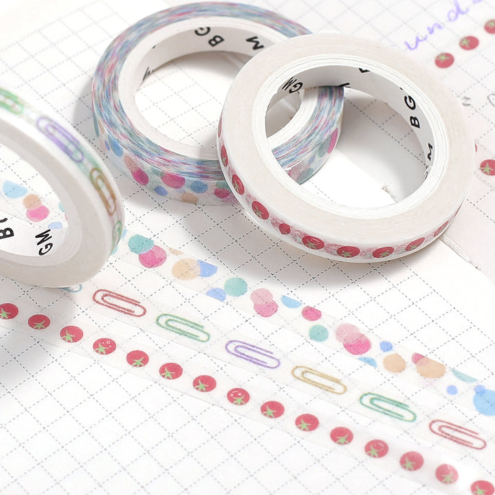 BGM Foil Stamping Masking Tape: Life in Colorful Polka Dots — BGM washi tape — decorative Japanese paper tape for journaling and craft, at Cityluxe Singapore