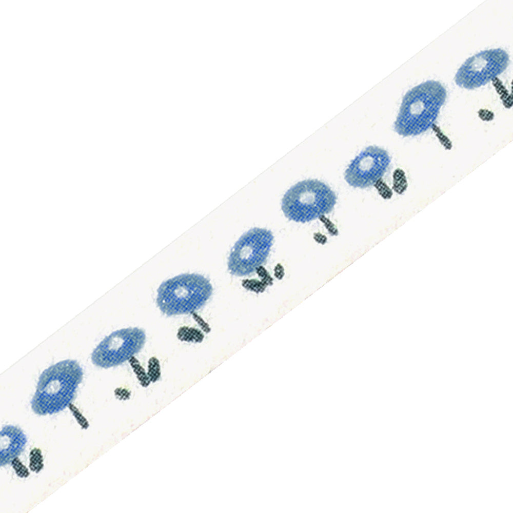 BGM Foil Stamping Masking Tape: Life in Little Blue Flowers — BGM washi tape — decorative Japanese paper tape for journaling and craft, at Cityluxe Singapore