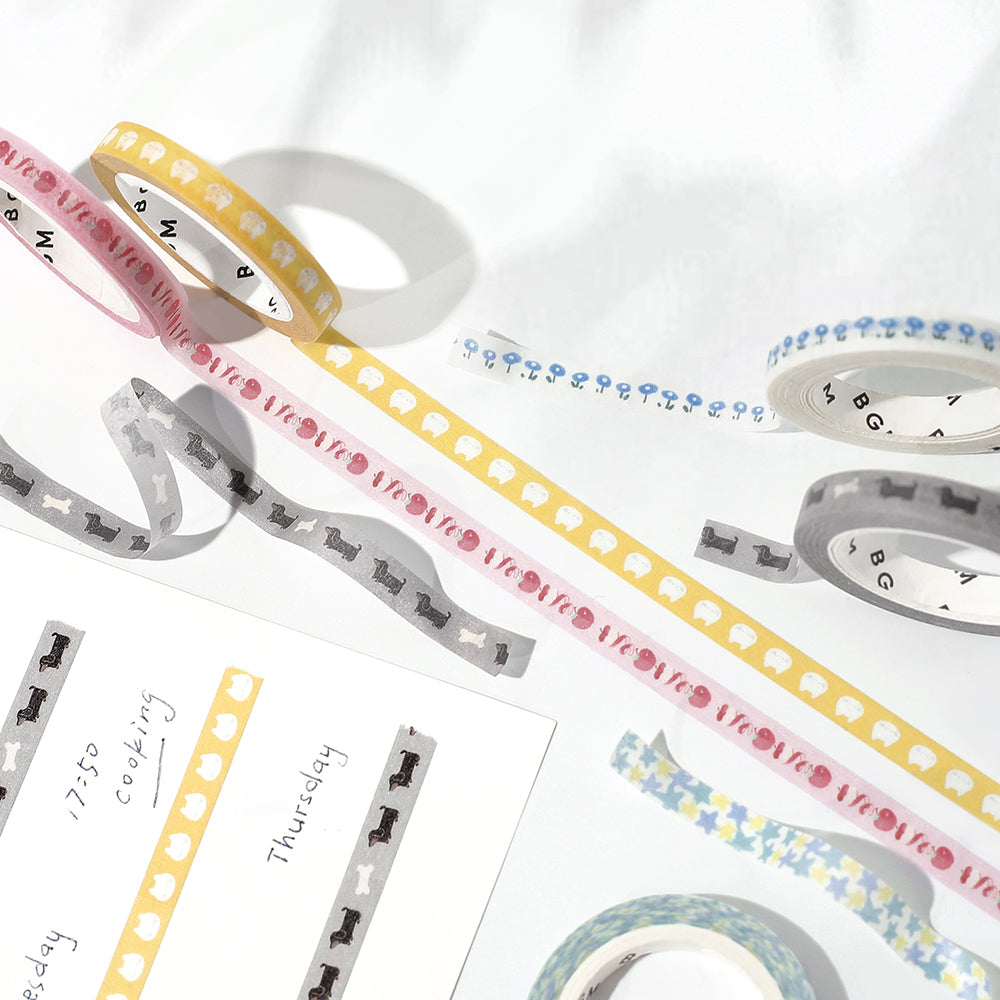 BGM Foil Stamping Masking Tape: Life in Cats — BGM washi tape — decorative Japanese paper tape for journaling and craft, at Cityluxe Singapore