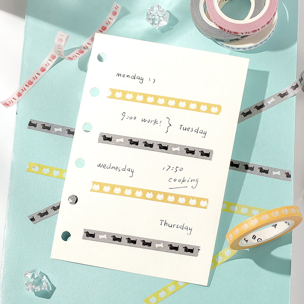 BGM Foil Stamping Masking Tape: Life - Dachshunts