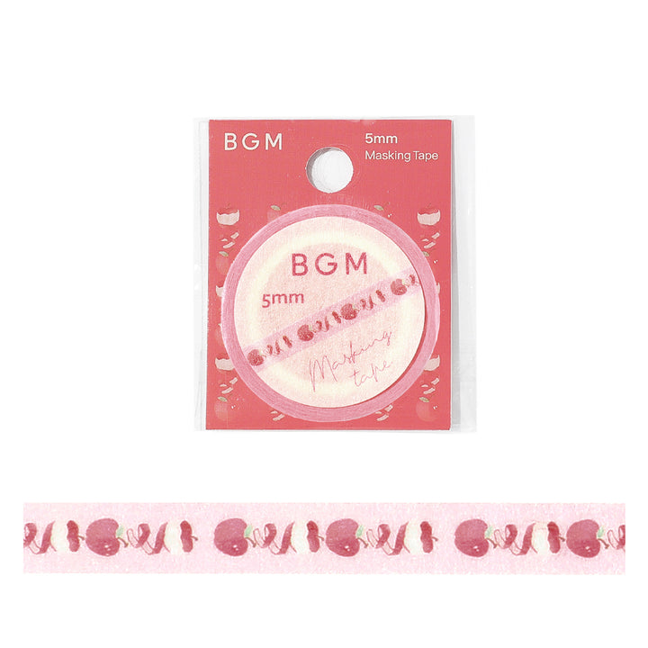 BGM Foil Stamping Masking Tape: Life in Peeled Apples — BGM washi tape — decorative Japanese paper tape for journaling and craft, at Cityluxe Singapore