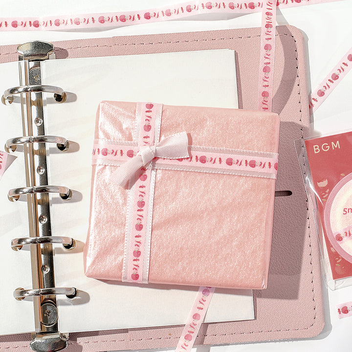 BGM Foil Stamping Masking Tape: Life in Peeled Apples — BGM washi tape — decorative Japanese paper tape for journaling and craft, at Cityluxe Singapore