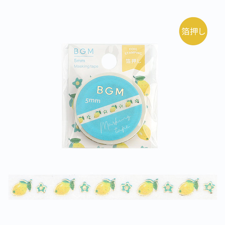 BGM Foil Stamping Masking Tape - Lemon and Flowers