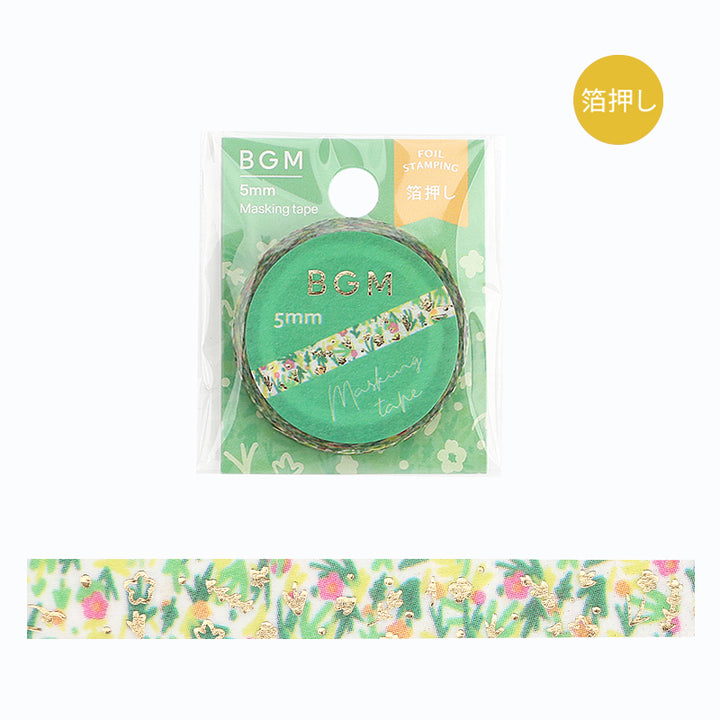 BGM Foil Stamping Masking Tape in The Flowers Bloom — BGM masking tape — decorative paper tape for journaling and scrapbooking, at Cityluxe Singapore