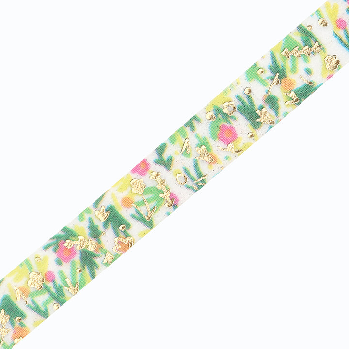 BGM Foil Stamping Masking Tape in The Flowers Bloom — BGM masking tape — decorative paper tape for journaling and scrapbooking, at Cityluxe Singapore