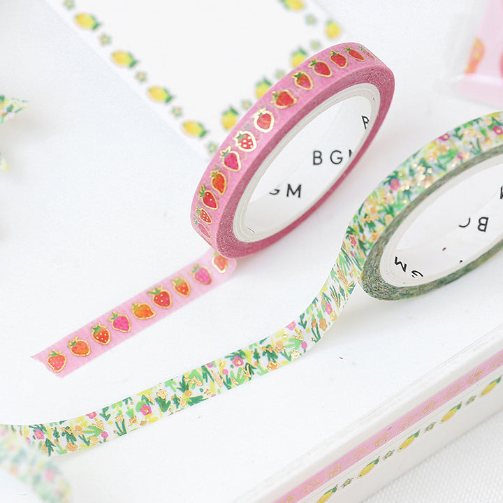 BGM Foil Stamping Masking Tape in The Flowers Bloom — BGM masking tape — decorative paper tape for journaling and scrapbooking, at Cityluxe Singapore