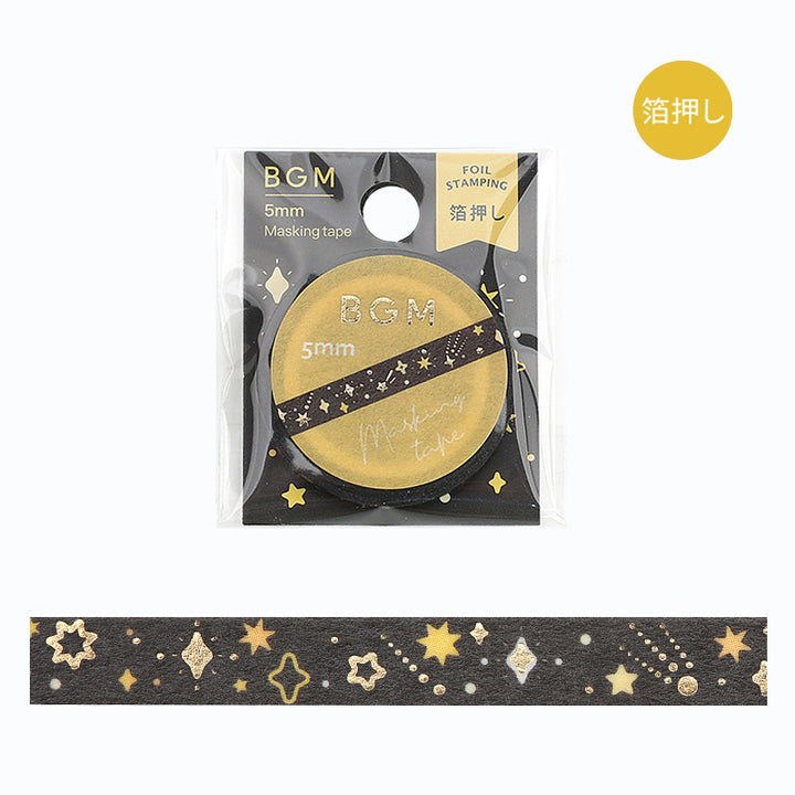 BGM Foil Stamping Masking Tape in Stardust — BGM masking tape — decorative paper tape for journaling and scrapbooking, at Cityluxe Singapore