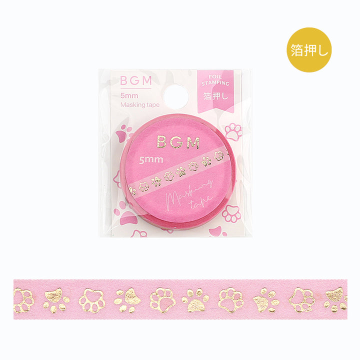 BGM Foil Stamping Masking Tape in Fumifumi — BGM masking tape — decorative paper tape for journaling and scrapbooking, at Cityluxe Singapore
