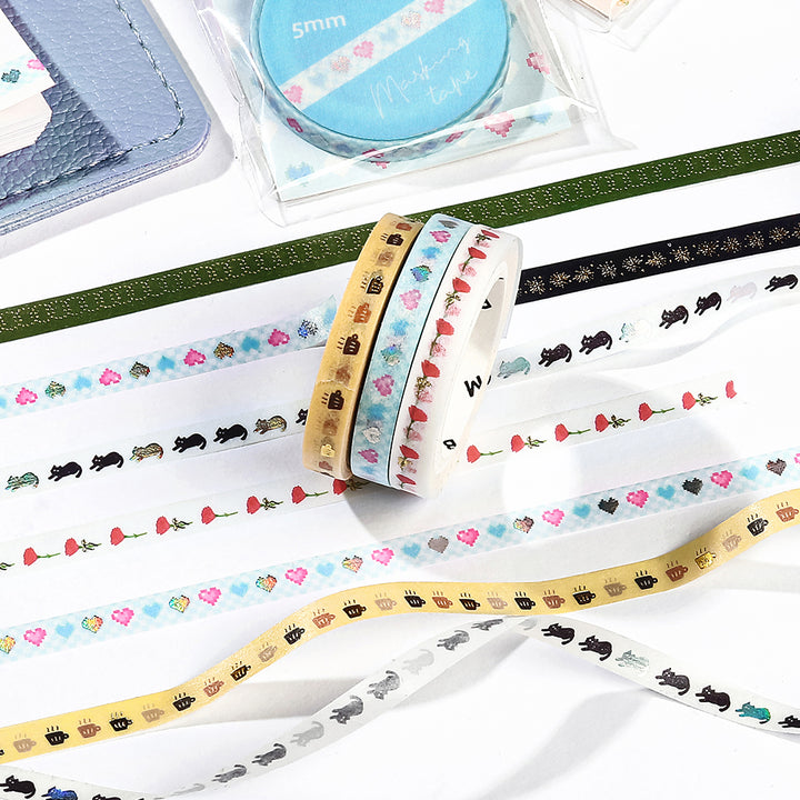 BGM Foil Stamping Masking Tape: Life in Star Fireworks — BGM washi tape — decorative Japanese paper tape for journaling and craft, at Cityluxe Singapore