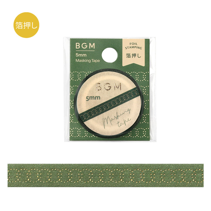 BGM Foil Stamping Masking Tape: Life in Round and Round — BGM washi tape — decorative Japanese paper tape for journaling and craft, at Cityluxe Singapore