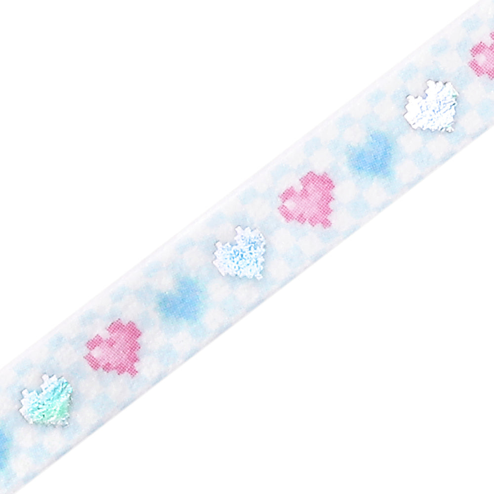 BGM Foil Stamping Masking Tape: Life in Pounding Heart — BGM washi tape — decorative Japanese paper tape for journaling and craft, at Cityluxe Singapore