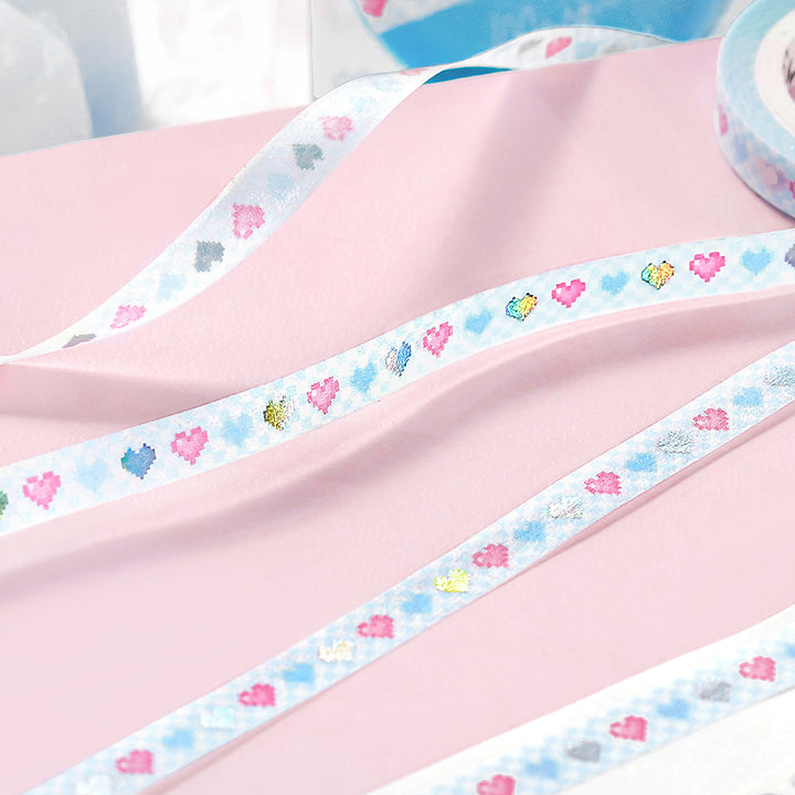 BGM Foil Stamping Masking Tape: Life in Pounding Heart — BGM washi tape — decorative Japanese paper tape for journaling and craft, at Cityluxe Singapore