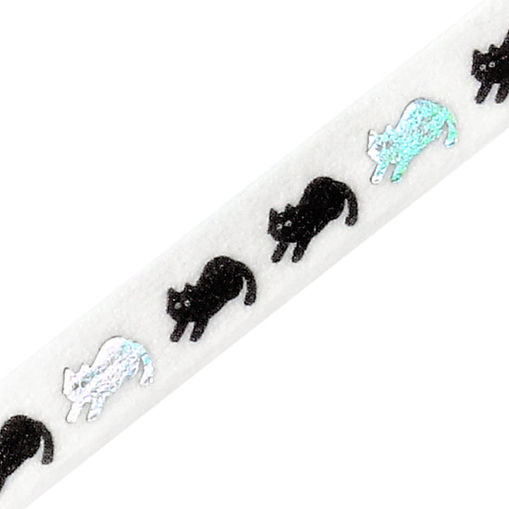 BGM Foil Stamping Masking Tape: Life in Black Cat — BGM washi tape — decorative Japanese paper tape for journaling and craft, at Cityluxe Singapore