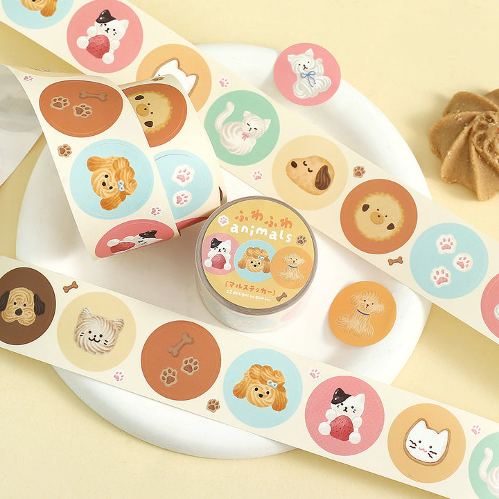 BGM Roll Sticker: Fluffy Animals — side view