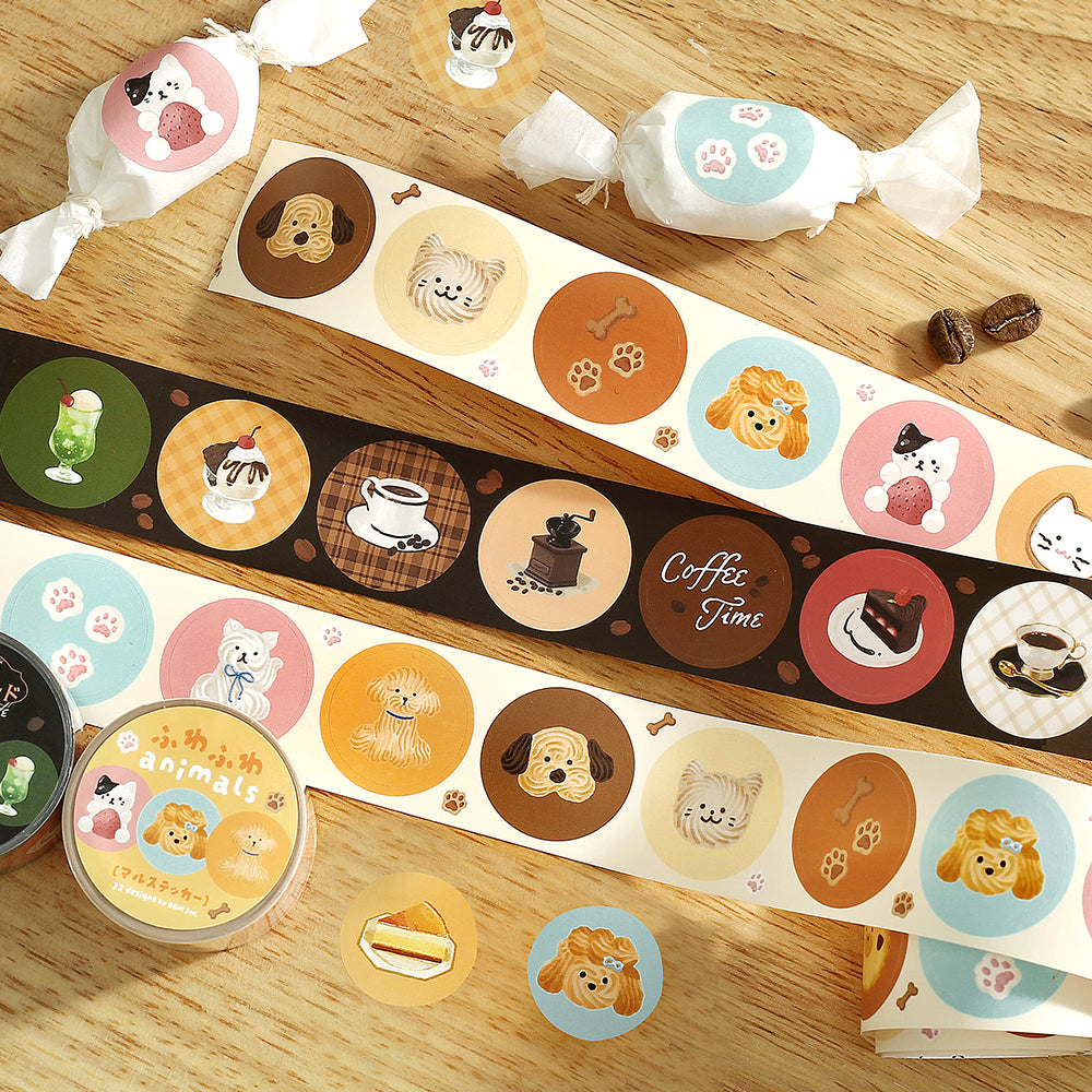 BGM Roll Sticker: Fluffy Animals — angle view