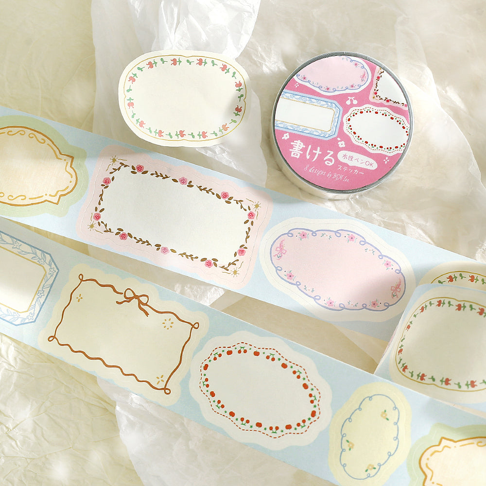BGM Roll Sticker: Writable - Flower Frame — side view