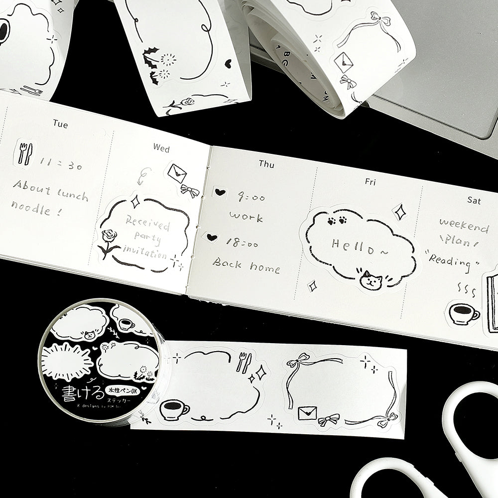 BGM Roll Sticker: Writable - Sketch — with packaging