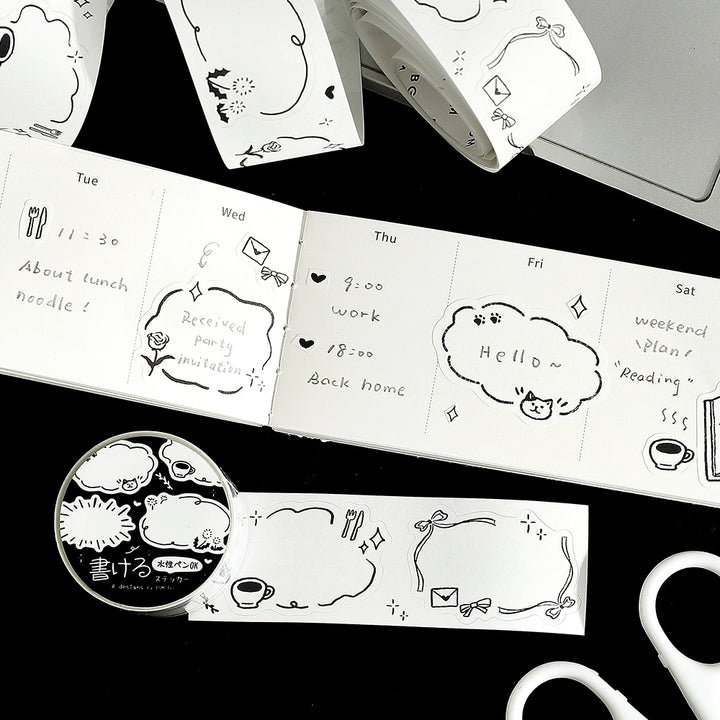 BGM Roll Sticker: Writable - Sketch — with packaging