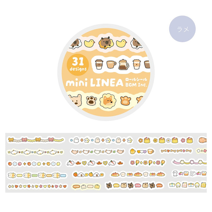 BGM Roll Sticker: Mini Linea in Orange — BGM washi roll sticker — decorative tape sticker for planners and journaling, at Cityluxe Singapore