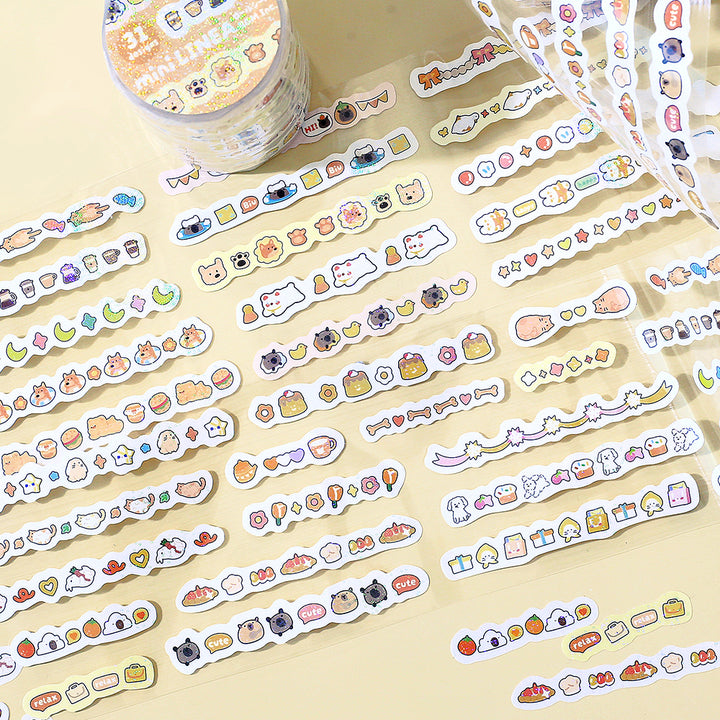 BGM Roll Sticker: Mini Linea in Orange — BGM washi roll sticker — decorative tape sticker for planners and journaling, at Cityluxe Singapore