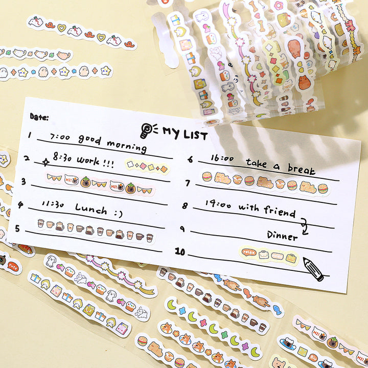 BGM Roll Sticker: Mini Linea in Orange — BGM washi roll sticker — decorative tape sticker for planners and journaling, at Cityluxe Singapore