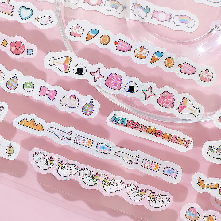 BGM Roll Sticker: Mini Linea in Rose Pink — BGM washi roll sticker — decorative tape sticker for planners and journaling, at Cityluxe Singapore