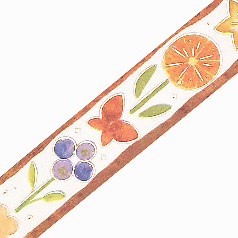 BGM Foil Stamping Masking Tape: Fruit Sandwich in Flower — BGM masking tape — decorative paper tape for journaling and scrapbooking, at Cityluxe Singapore
