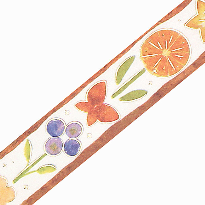 BGM Foil Stamping Masking Tape: Fruit Sandwich in Flower — BGM masking tape — decorative paper tape for journaling and scrapbooking, at Cityluxe Singapore