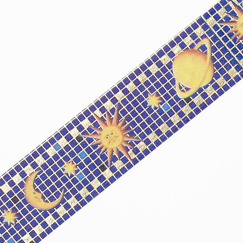 BGM Foil Stamping Masking Tape: Tile Art in Universe — BGM masking tape — decorative paper tape for journaling and scrapbooking, at Cityluxe Singapore
