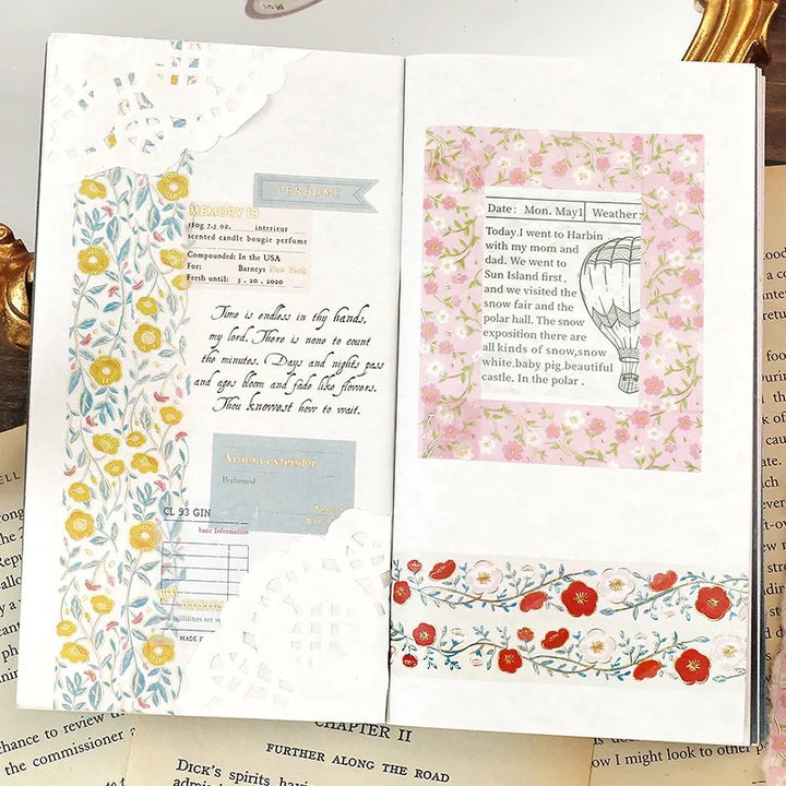 BGM Foil Stamping Masking Tape: Flower Pattern - Sasanqua Flower