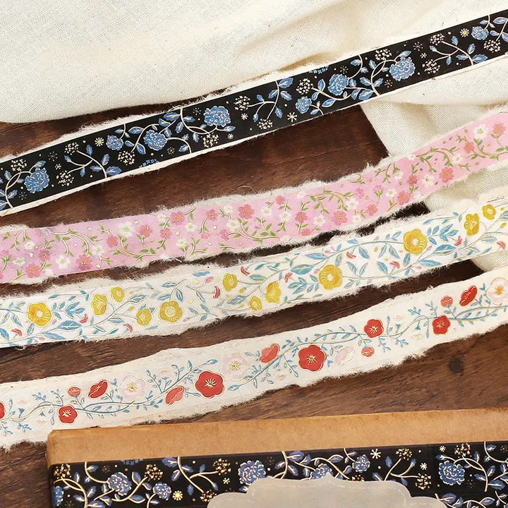 BGM Foil Stamping Masking Tape: Flower Pattern - Sasanqua Flower