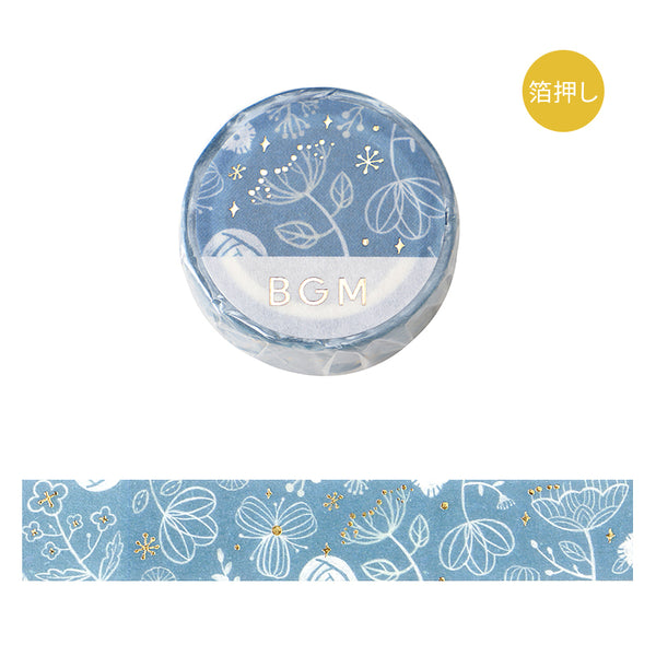 Load image into Gallery viewer, BGM Foil Stamping Masking Tape: Kusabana Techo - Blue Transparent
