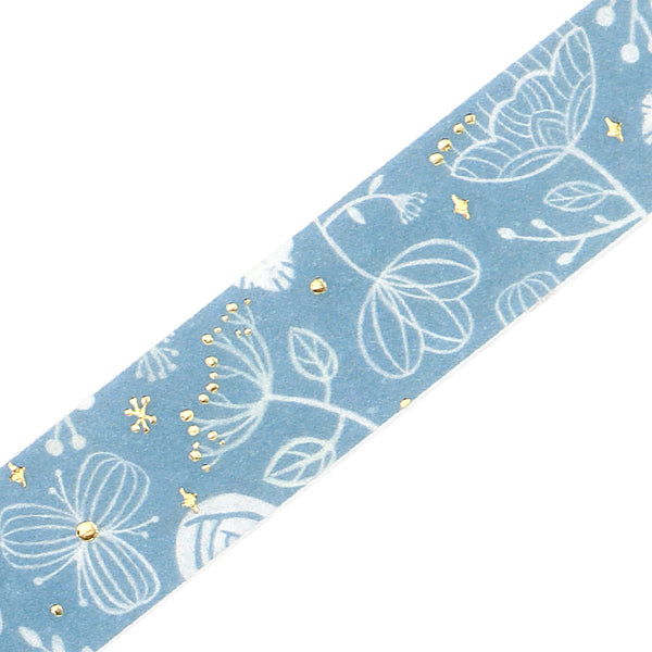 Load image into Gallery viewer, BGM Foil Stamping Masking Tape: Kusabana Techo - Blue Transparent
