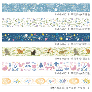 BGM Foil Stamping Masking Tape: Kusabana Techo - Blue Transparent