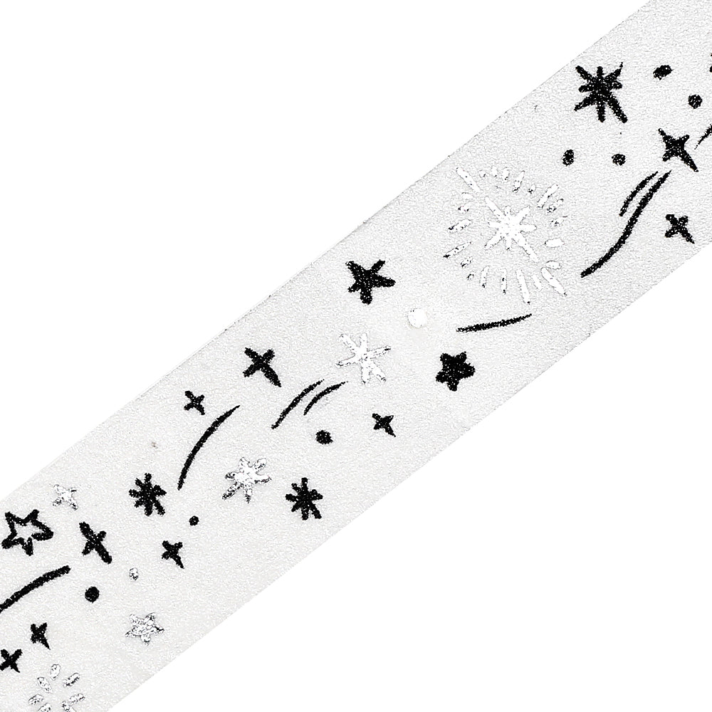 BGM Foil Stamping Masking Tape: Monotone in Starry Sky — BGM washi tape — decorative Japanese paper tape for journaling and craft, at Cityluxe Singapore