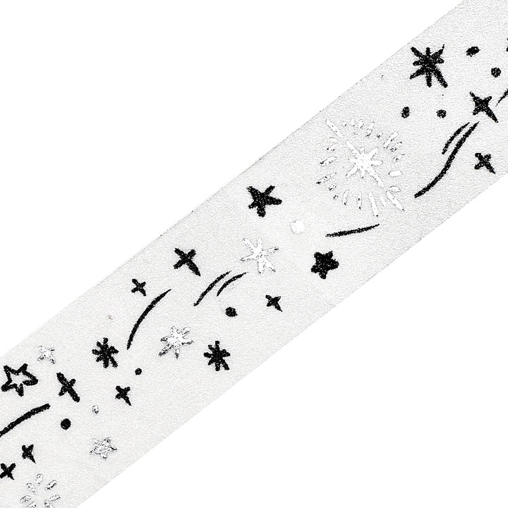 BGM Foil Stamping Masking Tape: Monotone in Starry Sky — BGM washi tape — decorative Japanese paper tape for journaling and craft, at Cityluxe Singapore